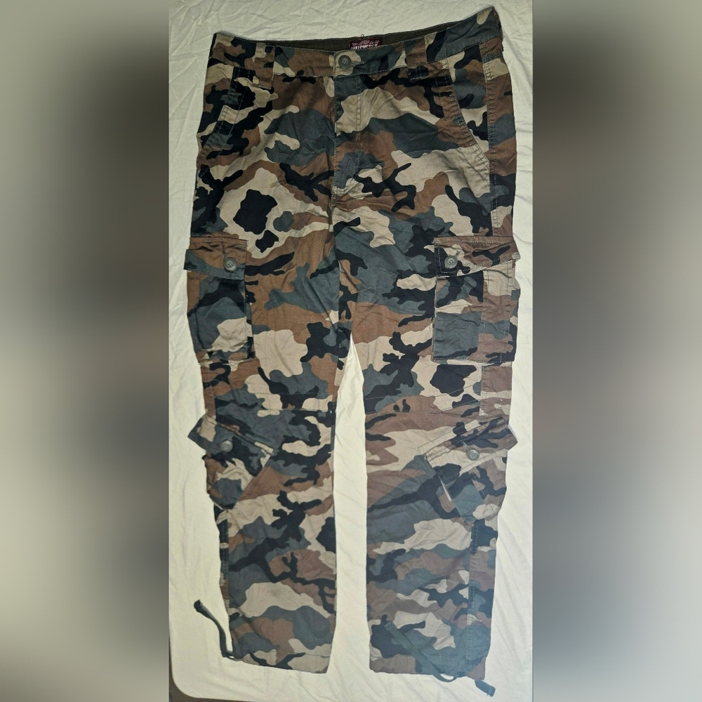 Matchstick Cargo Pant Mens 36x30.5 Camo Camouflage Multi Pocket Utility Military